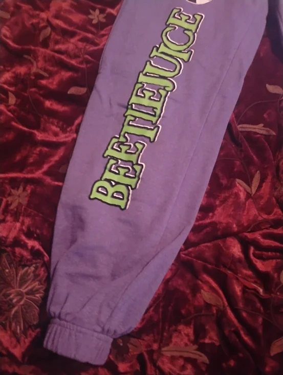 Beetlejuice "Ghost with the Most" Purple Joggers Sweatpants - Size S - Picture 4 of 14